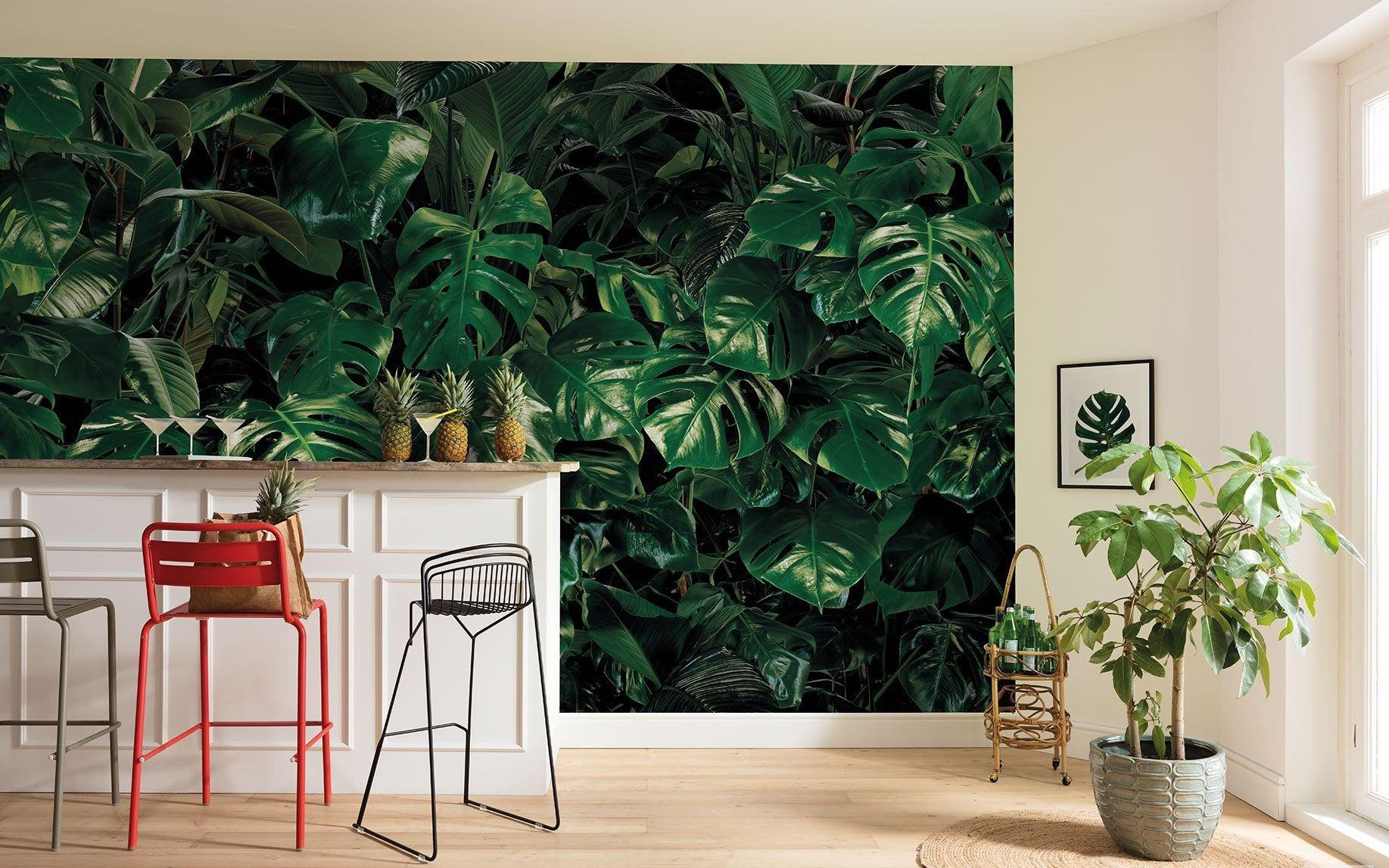 Self-adhesive Wallpaper, Tropical Moss Leaf Self-adhesive Contact