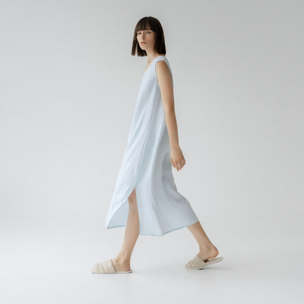 Nasturtium Light Blue Linen Dress