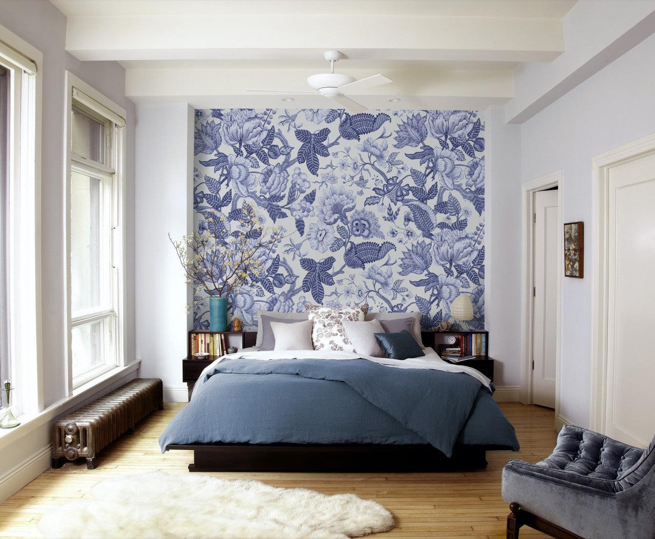 Bleuet Mural Wallpaper: Floral Wallpaper | Forest Homes