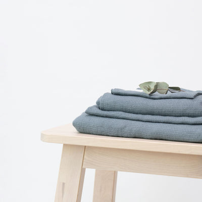 Blue Fog Linen Fine Waffle Towel