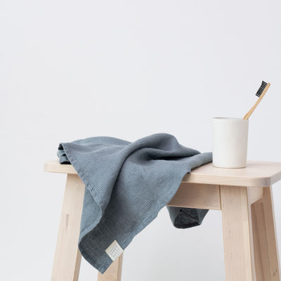 Blue Fog Linen Fine Waffle Towel