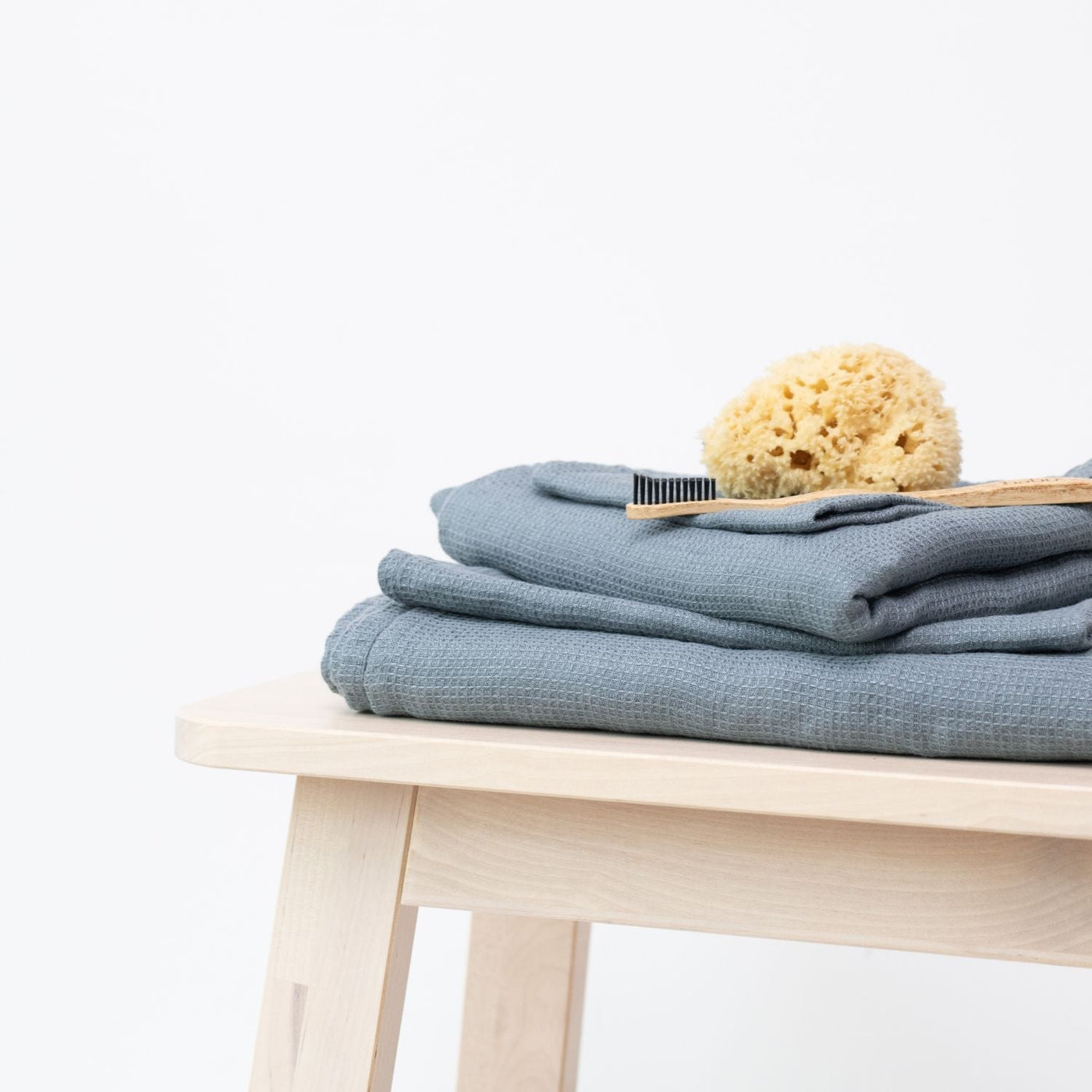 Blue Fog Linen Fine Waffle Towel