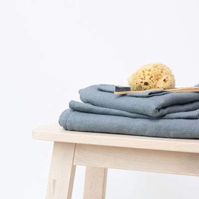 Blue Fog Linen Fine Waffle Towel