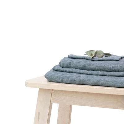 Blue Fog Linen Fine Waffle Towel