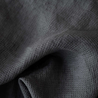 Charcoal Linen Fine Waffle Towel
