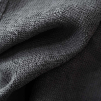 Charcoal Linen Fine Waffle Towel