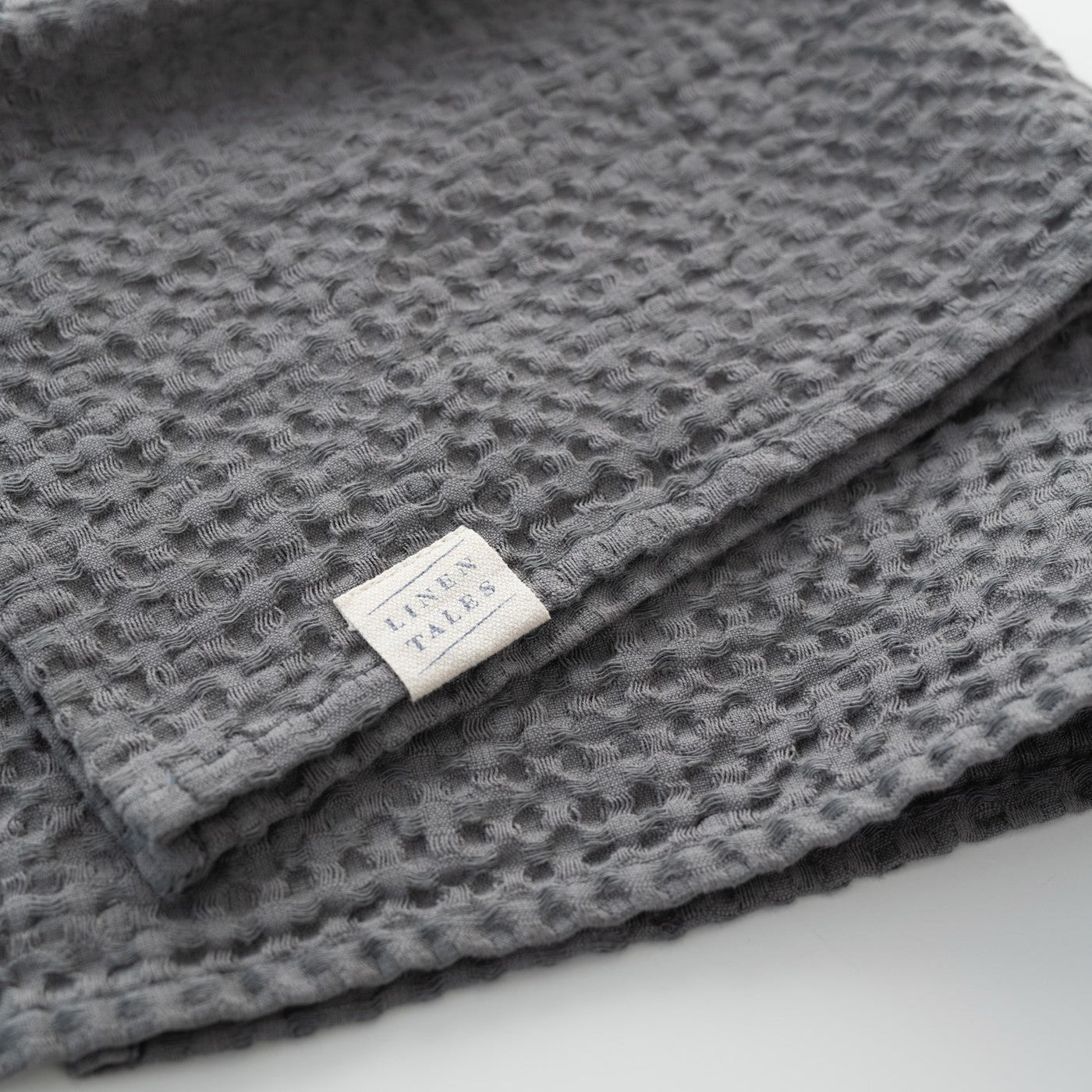 Dark Grey Linen & Cotton Waffle Towel