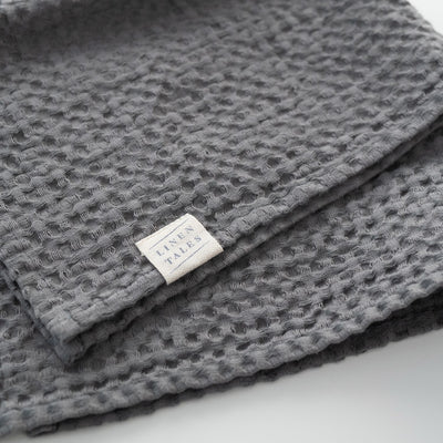 Dark Grey Linen & Cotton Waffle Towel