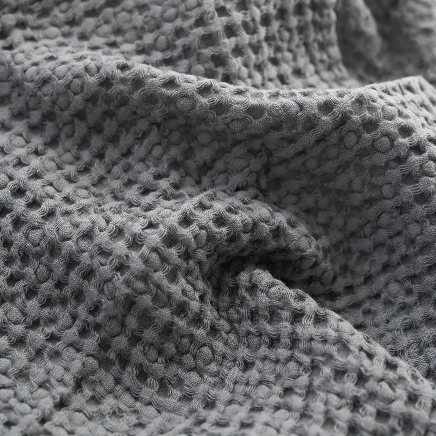 Dark Grey Linen & Cotton Waffle Towel