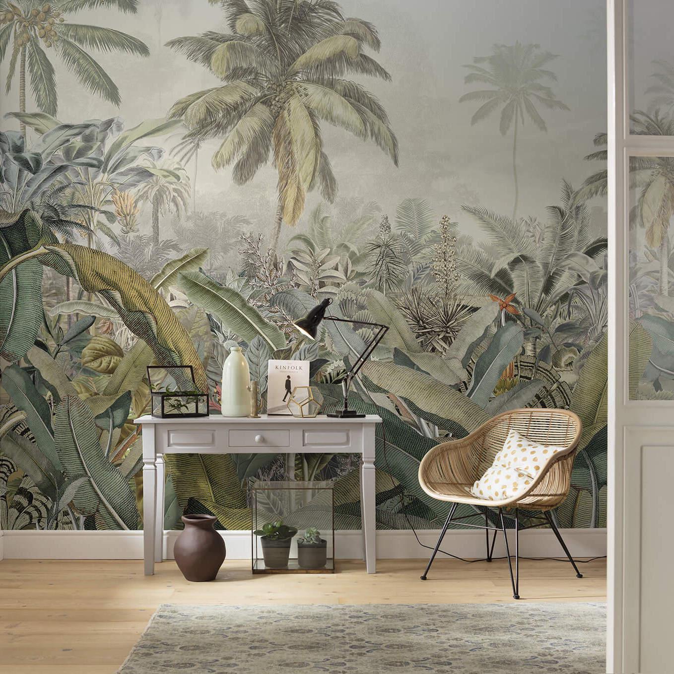 Brown Watercolor Dining Jungle Wallpaper Murals in India  Giffywalls