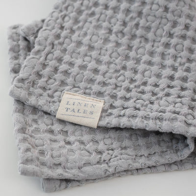 Light Grey Linen & Cotton Waffle Towel