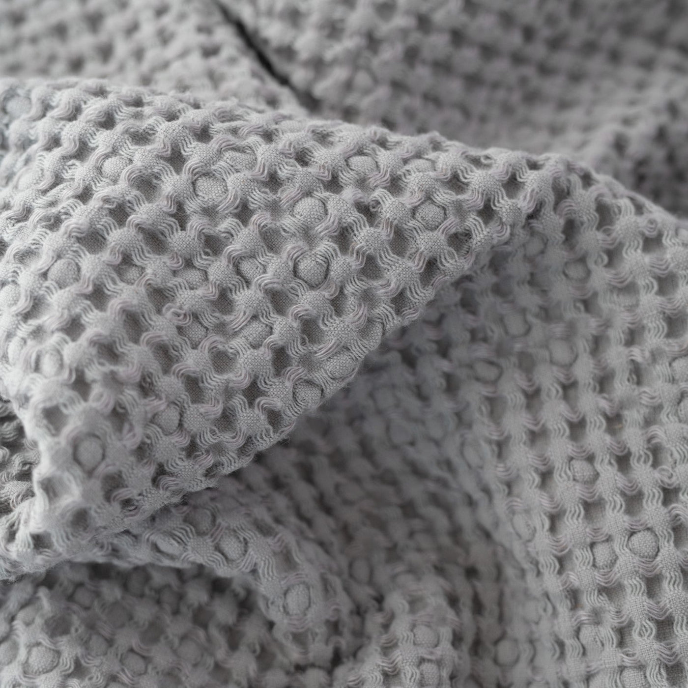 Light Grey Linen & Cotton Waffle Towel