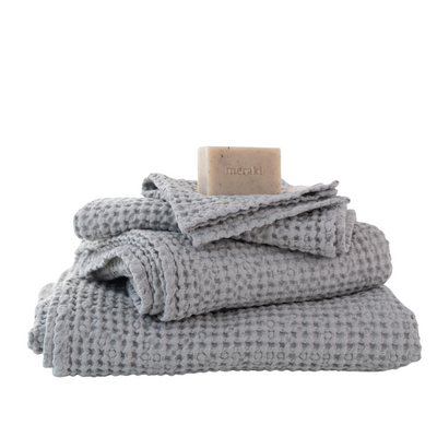 Light Grey Linen & Cotton Waffle Towel