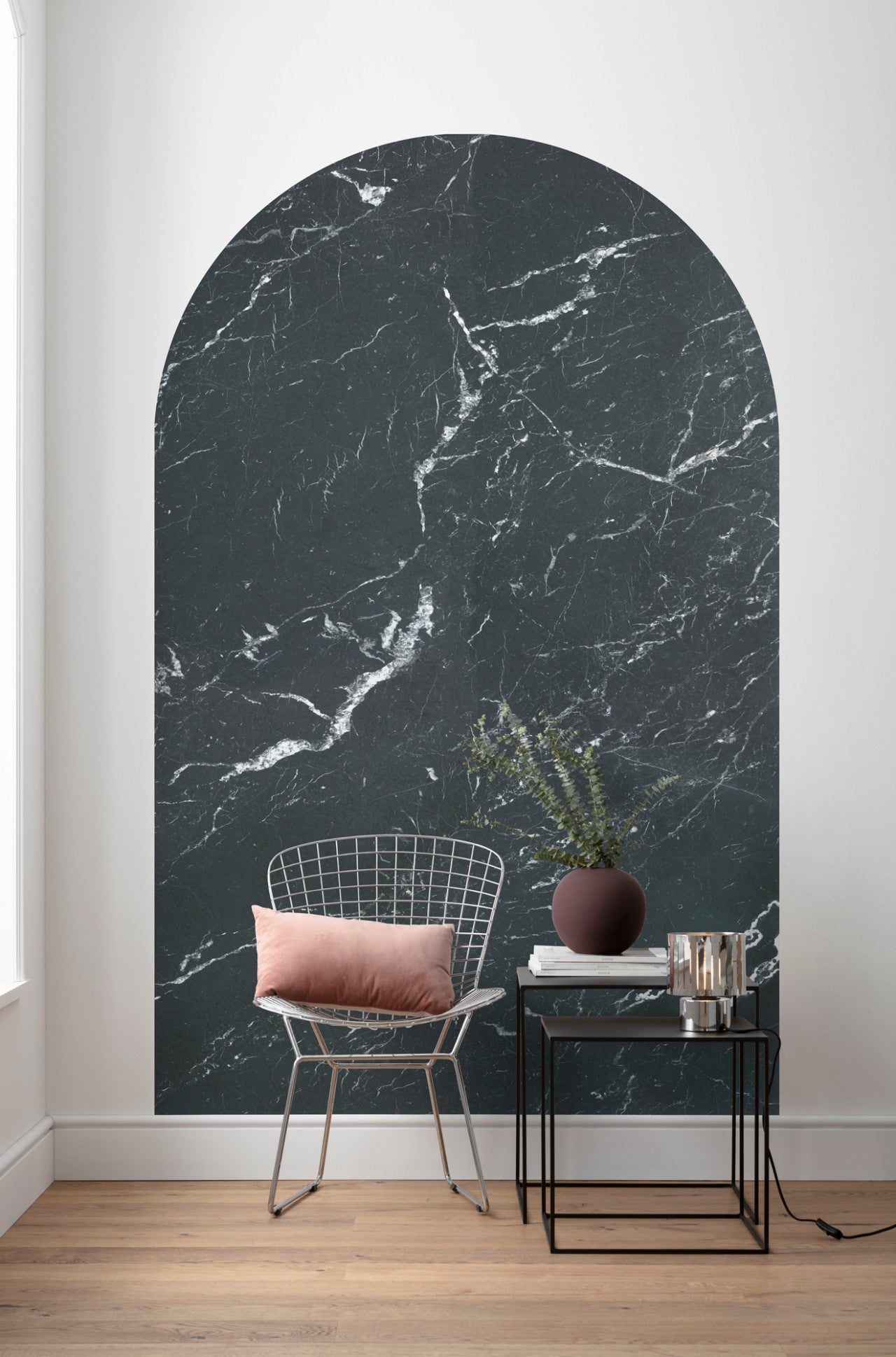 Superb wallpaper that presents black marble stone pattern with a very  successful effect