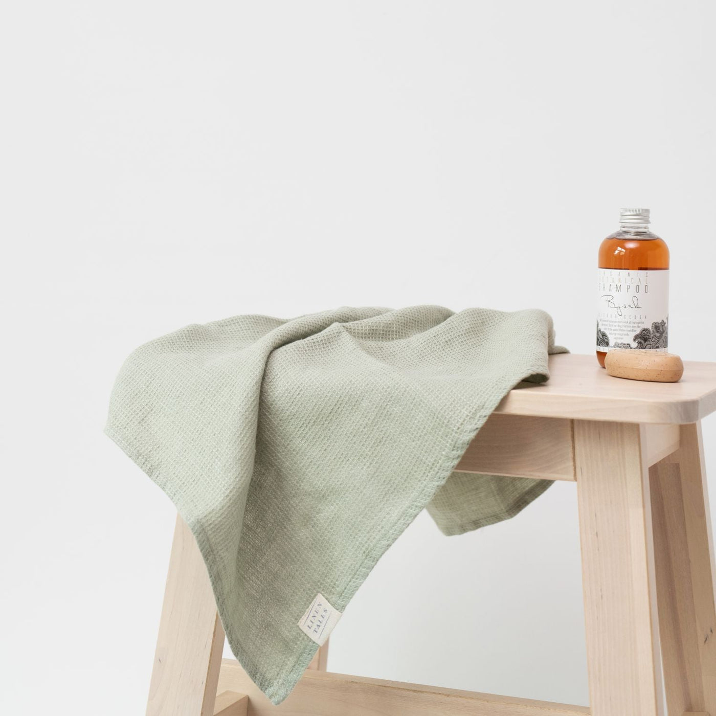 Sage Linen Fine Waffle Towel