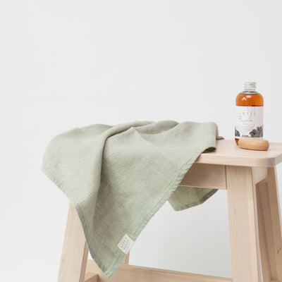 Sage Linen Fine Waffle Towel