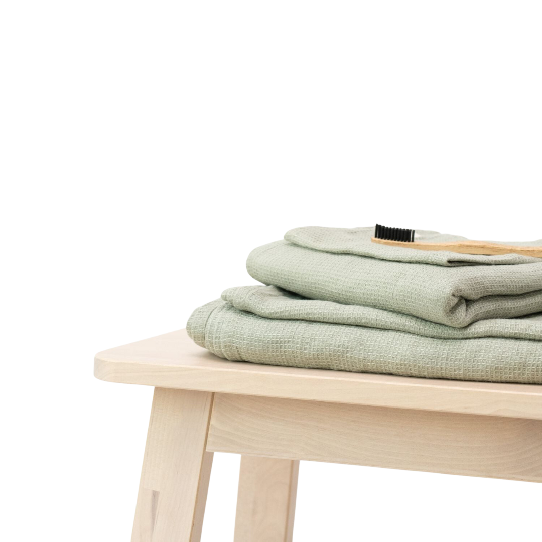 Sage Linen Fine Waffle Towel