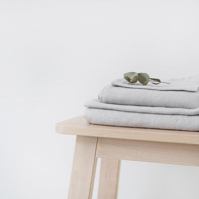 Silver Linen Fine Waffle Towel