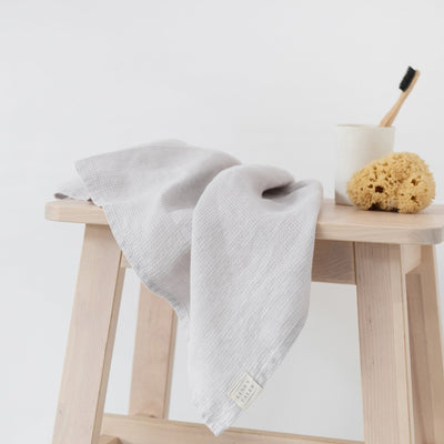 Silver Linen Fine Waffle Towel