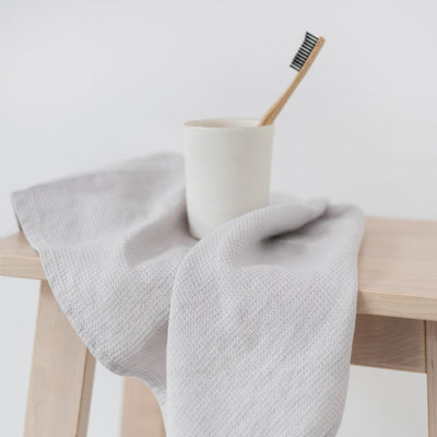Silver Linen Fine Waffle Towel