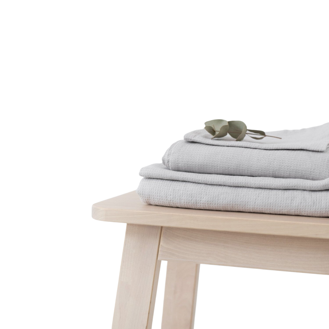 Silver Linen Fine Waffle Towel