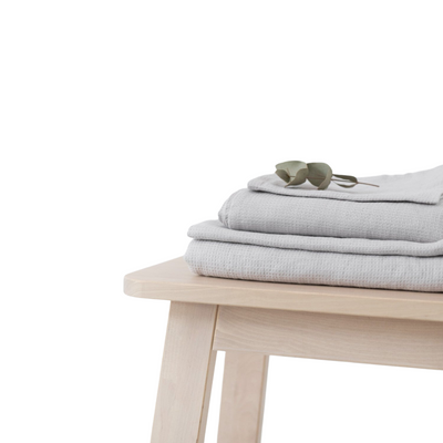Silver Linen Fine Waffle Towel