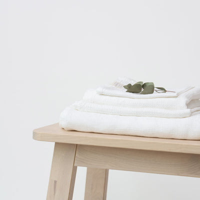 White Linen Fine Waffle Towel