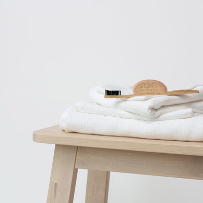 White Linen Fine Waffle Towel