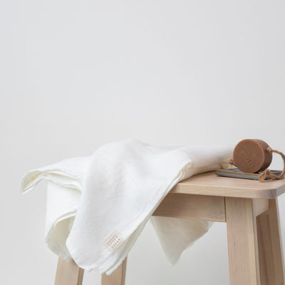 White Linen Fine Waffle Towel