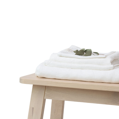 White Linen Fine Waffle Towel