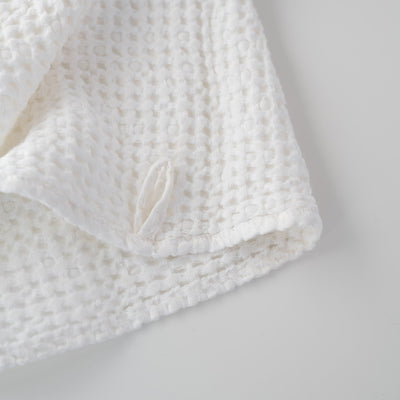 White Linen & Cotton Waffle Towel