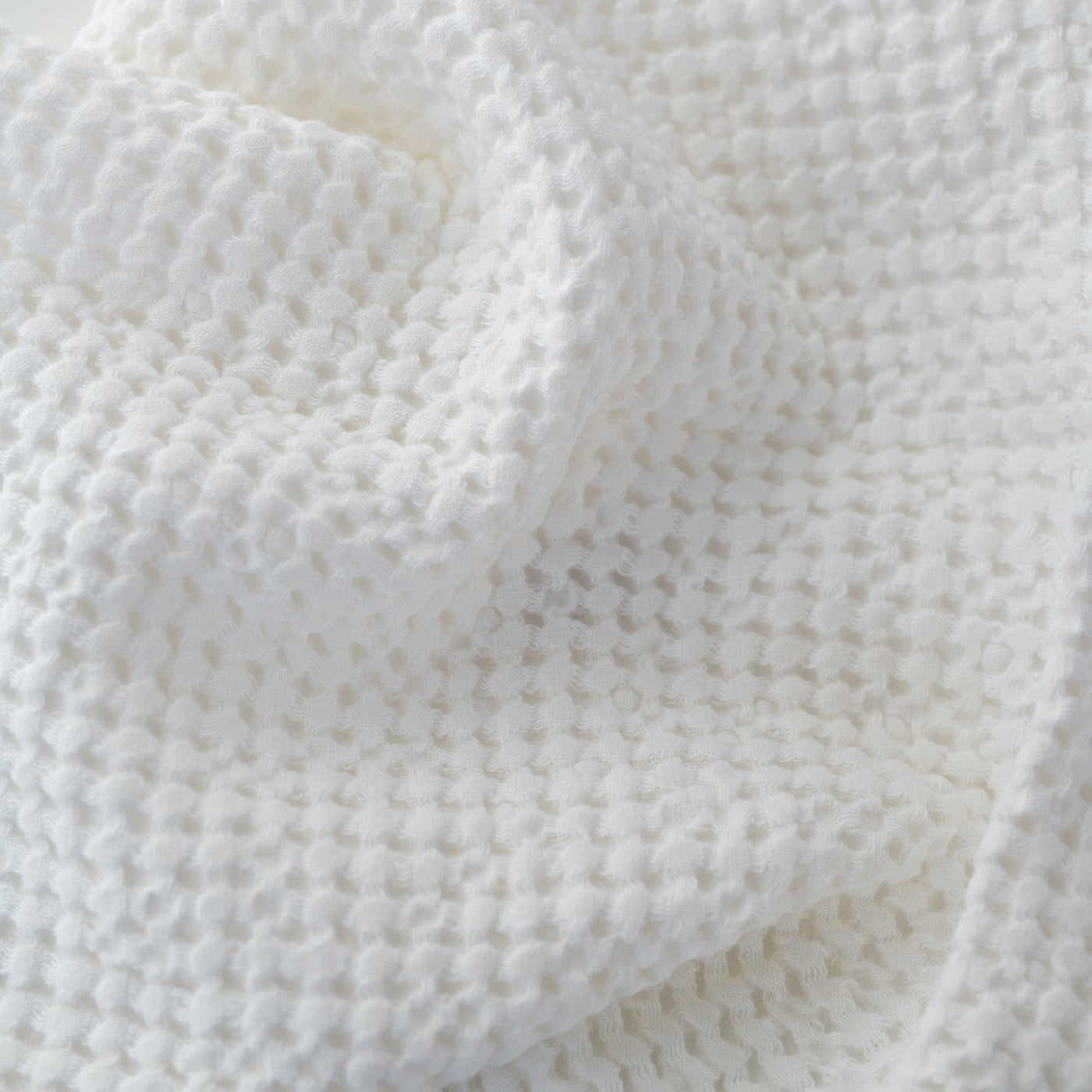 White Linen & Cotton Waffle Towel