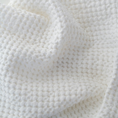 White Linen & Cotton Waffle Towel