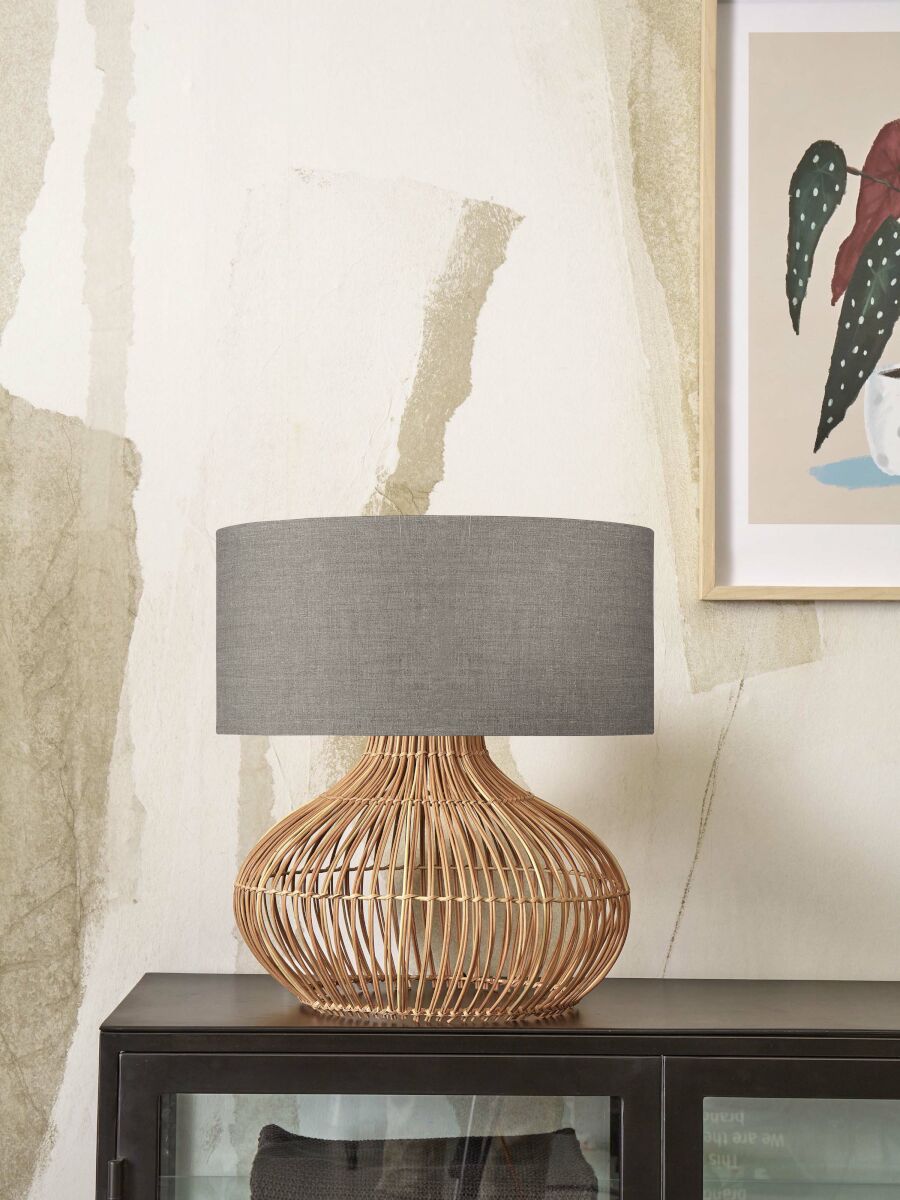 Large rattan table lamp sales