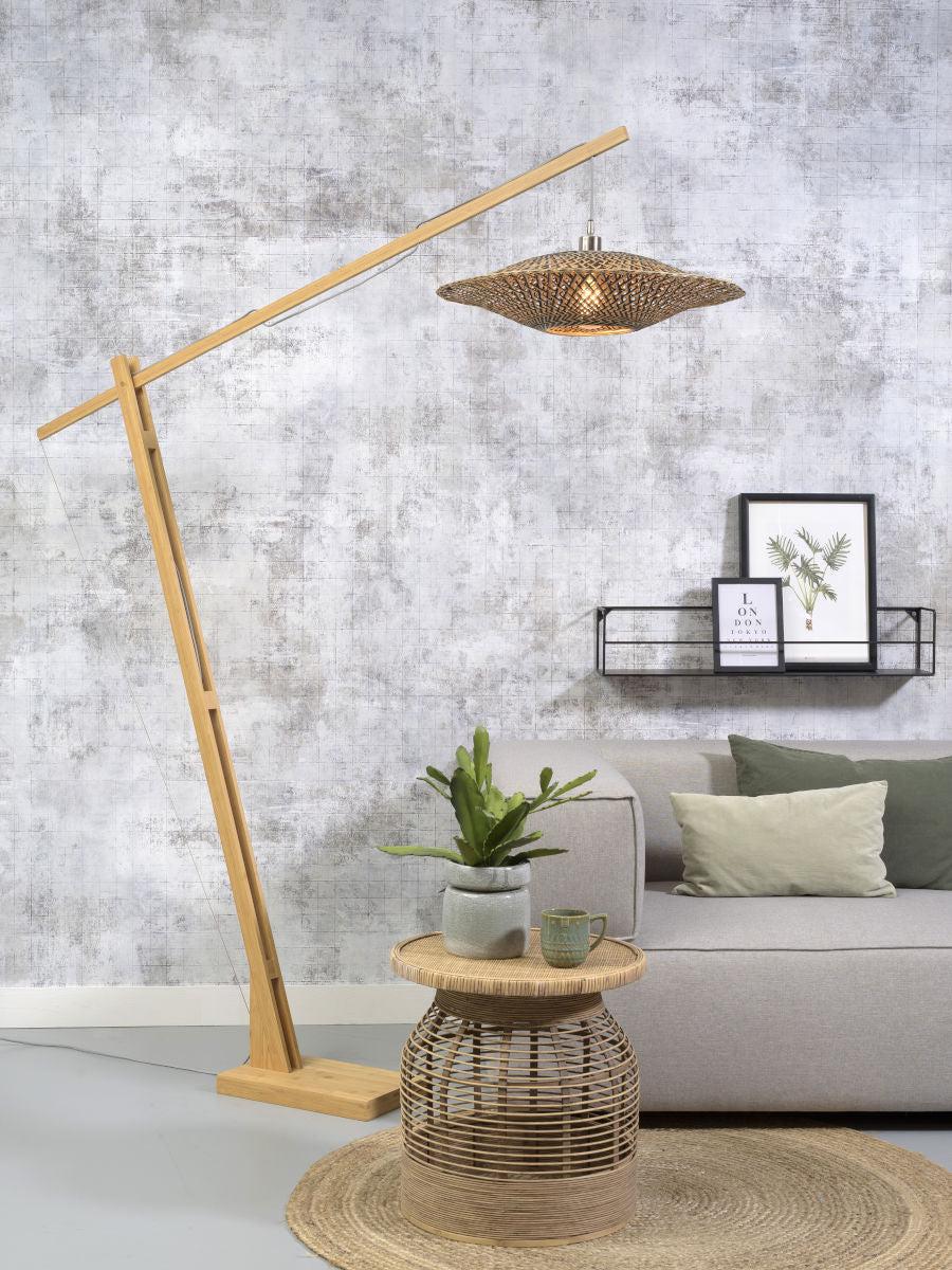 Bali Bamboo Floor Light Long Arm
